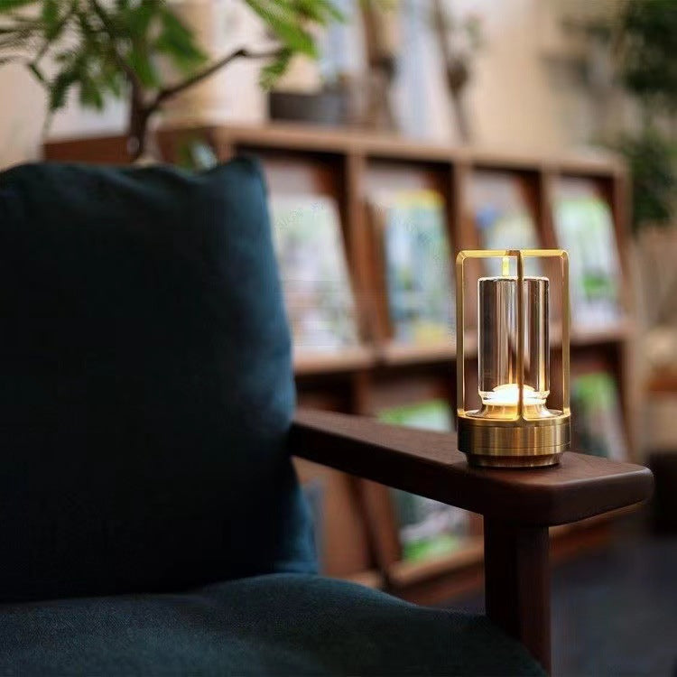 LumoEase Vintage Nachtlicht-Tischlampe | Aluminium & Acryl | USB-Aufladbar | Dimmbares LED-Licht | Nordic Design
