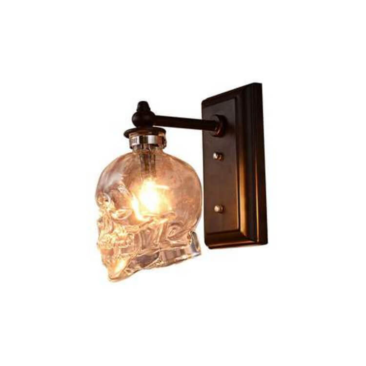 ShadowGlow Schädel-Wandleuchte | Glasdesign | 1-flammige Wandlampe | Stilvolle Beleuchtung