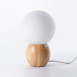 LuxeSphere Scandinavian Tischlampe | Holzsockel | Orb Glas-Design | Perfekt für Schlafzimmer & Wohnzimmer | Stimmungslicht