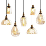 Glazenya Amber Pendelleuchte | Nordic Design | Wassermuster-Glaskuppel | Vintage 1-flammige Hängeleuchte