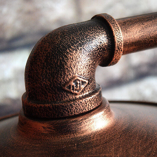 PipeLuxe Steampunk Stehlampe | Industrial Design | Kupfer Wasserrohr | 2-Licht Vintage Leuchte