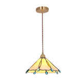 Glassoria Tiffany Pendelleuchte | Vintage Buntglas Design | Regenschirmform | Elegantes Licht für Zuhause