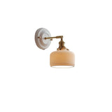 LumiZen Vintage Japanische Keramik & Messing Wandlampe | 1-Licht | Klassisches Design | Wohnzimmer Deko | Elegante Beleuchtung