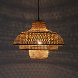KashiLight Japanische Vintage Bambus-Pendelleuchte | Natürlicher Stil | 1-Flammig