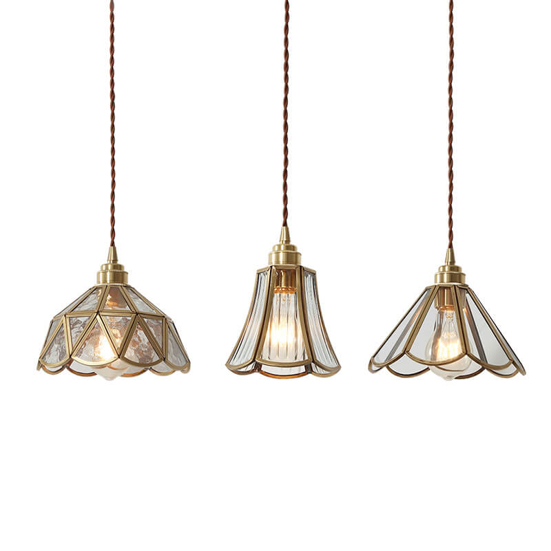 Geometra Vintage Pendelleuchte | Japanisches Design | Kupfer & Glas | Elegante Hängeleuchte