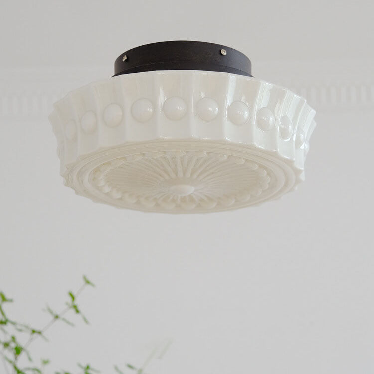 LumeStripes Vintage LED-Deckenleuchte | Jade-Glas | Französisches Design | Semi-Flush oder Hängelampe