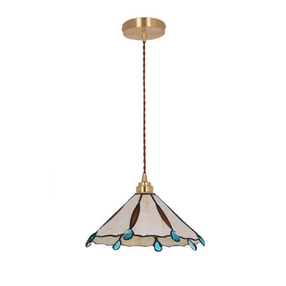 Glassoria Tiffany Pendelleuchte | Vintage Buntglas Design | Regenschirmform | Elegantes Licht für Zuhause