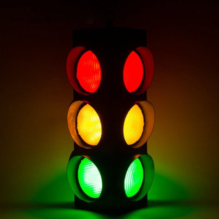 LumoStop Retro Pendelleuchte | Ampel-Design | Eisen & Glas | LED Beleuchtung