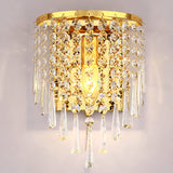LuxeRadii Kristall Wandleuchte | Halbrunde Luxuslampe | Edelstahl & Perlen Design | 1-Licht Wandbeleuchtung