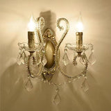Glorianda Vintage Kristall-Wandlampe | Kerzenhalter-Design | 1-2-flammig | Europäischer Stil