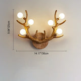 LumiStag Nordic Wandleuchte | Geweih-Design mit Glaskugeln | 6-flammig | Kreativer Baumzweig-Stil für Wohnzimmer & Flur