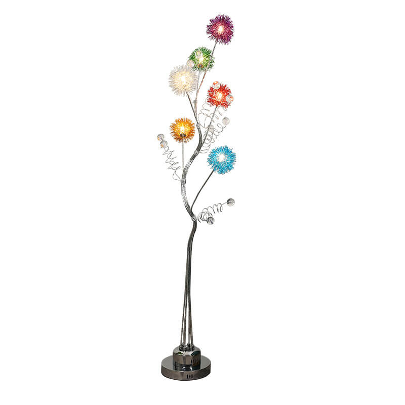LumiBranch Aluminium Stehlampe | Kreatives Design | Rustikale Baumästhetik | 6-Licht Dekorlampe