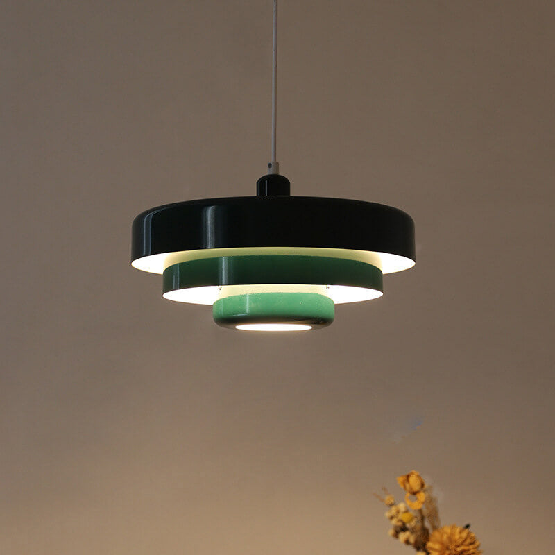 LayerLight Vintage Nordic Pendelleuchte | Mehrschichtiges Metall-Design | 1-flammige Hängelampe für Esszimmer & Küche