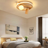 Velustra Nordic Holz LED Deckenleuchte | Modernes Design | Energieeffizient | Runde Holzlampe für Zuhause