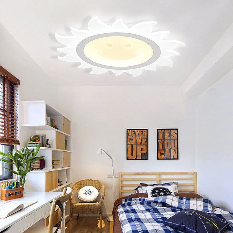 SunnyGlow Smiley LED Deckenleuchte | Cartoon Design | Warm- & Weißlicht | Dimmbar | Kinderzimmer