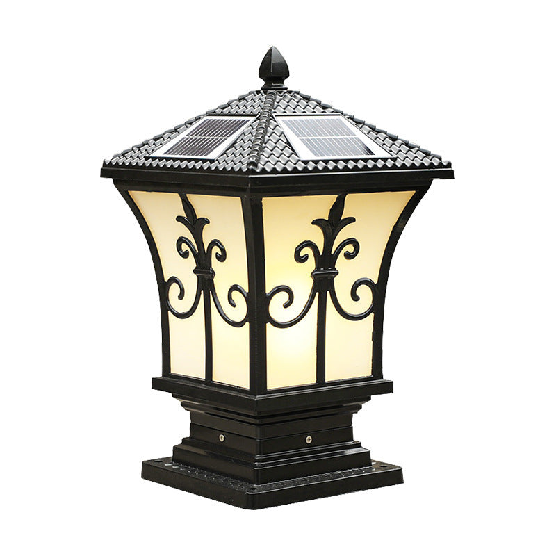 SolarLum Vintage LED Säulenleuchte | Wetterfest | Solar- und Strombetrieb | Dekorative Außenbeleuchtung