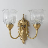 LustraBloom Vintage Wandleuchte | Messing & Glas | 1/2 Flammen | Elegantes Blütendesign