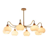 Gloriva Japanischer Kronleuchter | Glas & Holz | 3/6/8-flammig | Minimalistisches Design