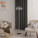 AuroraDome Nordic Vintage Acryl LED Stehlampe | Klarer Kuppelschirm | 3 Lichtfarben | Elegantes Design für Wohnräume