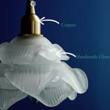 LumaBloom Französische Vintage LED Pendelleuchte | Blütenförmiges Glasdesign | 1-Licht | Elegante Beleuchtung