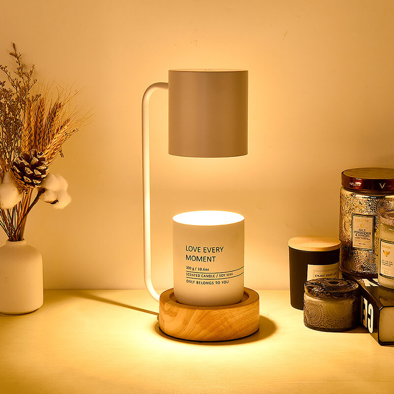 ShinaiGlow Holz-Tischlampe | Dimmbar | Timer-Funktion | Wachseffekt | Modernes Design