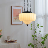 Creamora Pendelleuchte | Modernes Laternen-Design | Eisen & Glas | 3-flammige Beleuchtung für Wohnzimmer