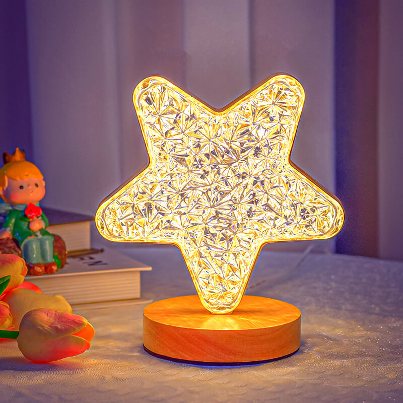 LunaStar Tischlampe | Nordic Design | Mond & Stern | LED USB | Stimmungslicht