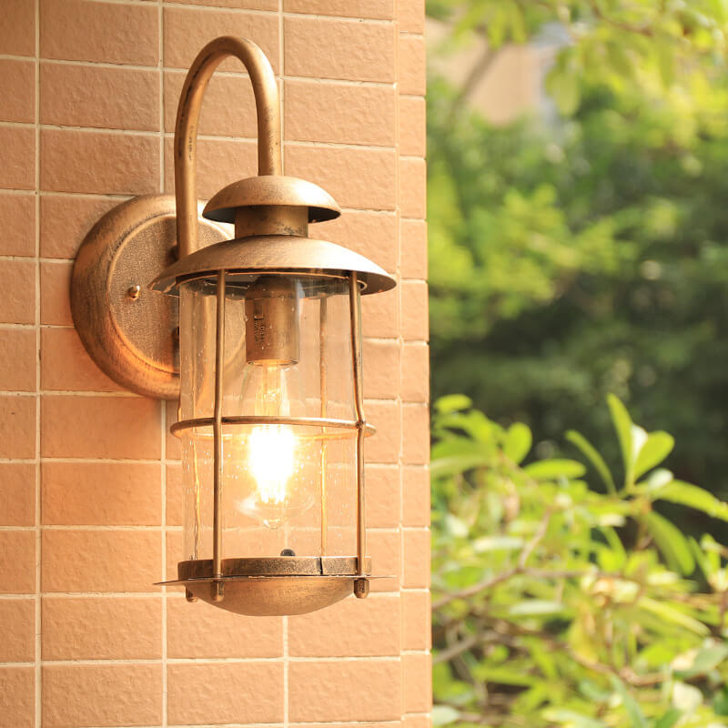 Aurovia Vintage Outdoor Wandleuchte | Wasserdicht | Eisen & Glas | 1-Licht Design | Ideal für Terrasse & Garten