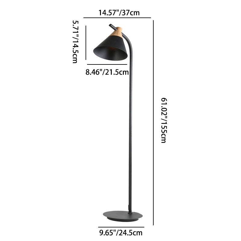 LuxiCone Nordic Macaron Stehlampe | Konischer Lampenschirm | 1 Licht | Kreatives Design | Stehende Bodenleuchte