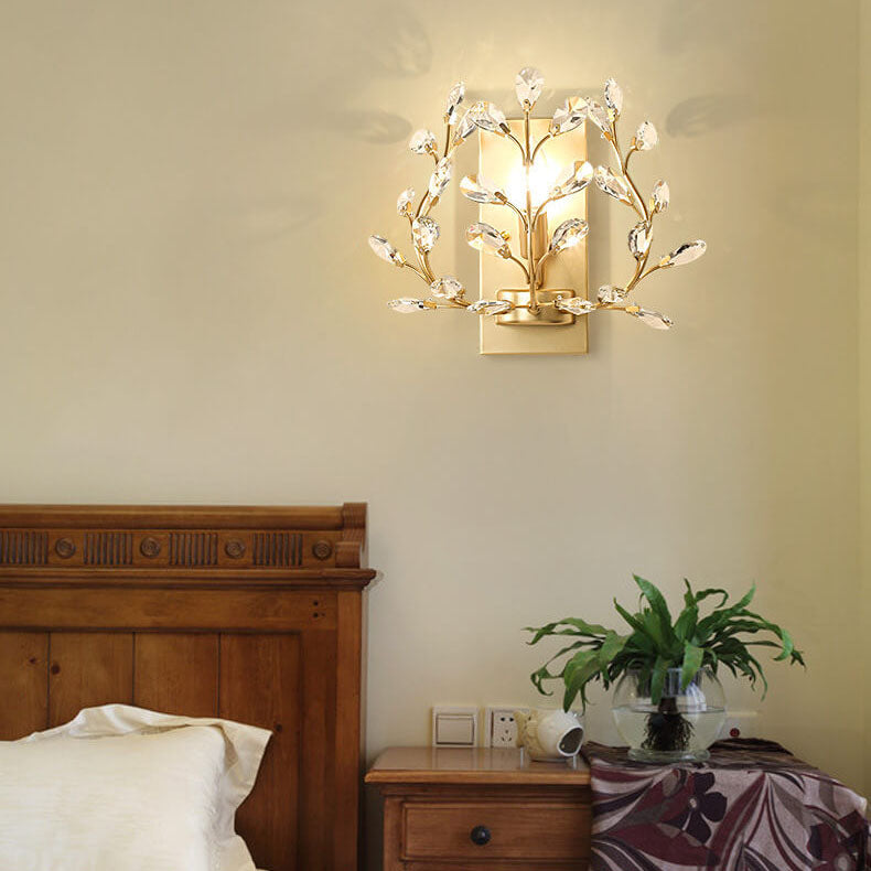 Luminis Wandleuchte | Luxus-Kristall-Design | Blattmotiv | 1-flammig & Modern