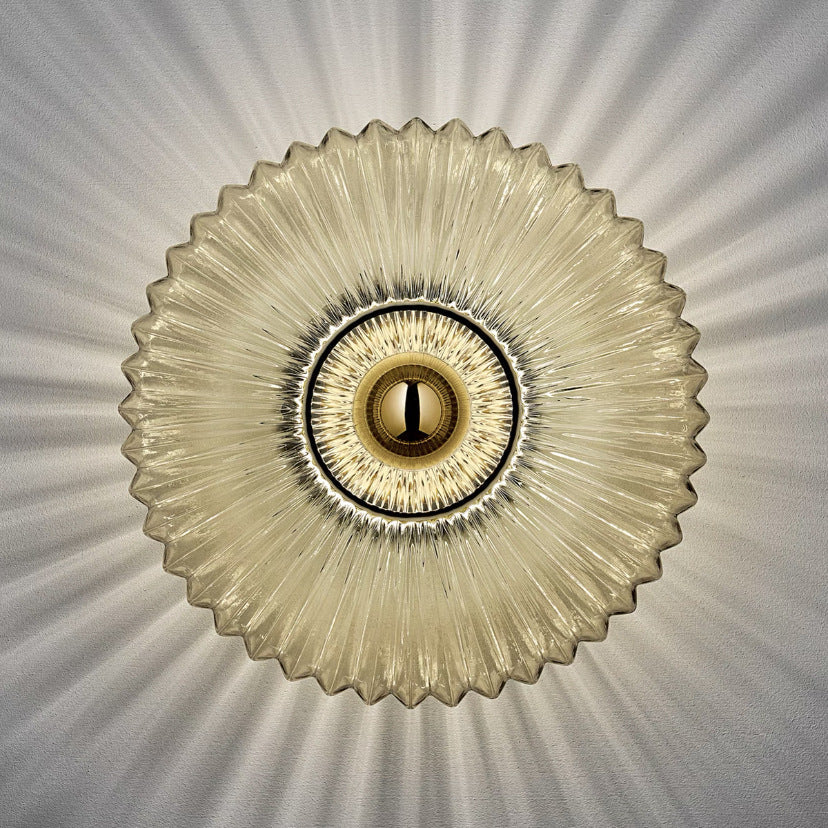GlowDisc Vintage Wandleuchte | Strukturiertes Glas | Zeitloses Design