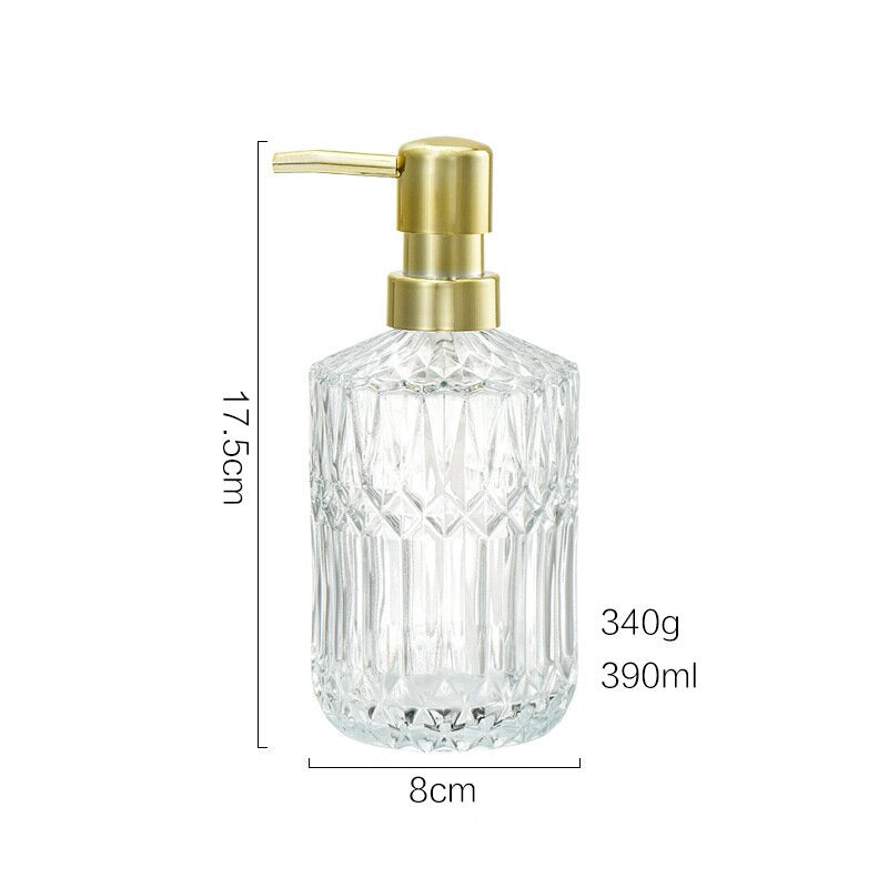 CrystalFoam Glas Seifenspender | Diamantmuster Design | Elegante Aufbewahrung für Seife | Moderne Badezimmerdeko