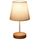 AureLoom Nordic Vintage Tischlampe | Stoffkegel | Massivholz | LED-Licht | Dimmbare Optionen | Dekorativ für Zuhause
