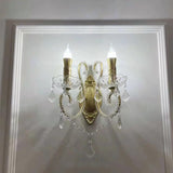 Glorianda Vintage Kristall-Wandlampe | Kerzenhalter-Design | 1-2-flammig | Europäischer Stil