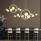 GlintSphere Elegante Glas Pendelleuchte | Magische Bohnenform | 7/10-Licht Island-Leuchte