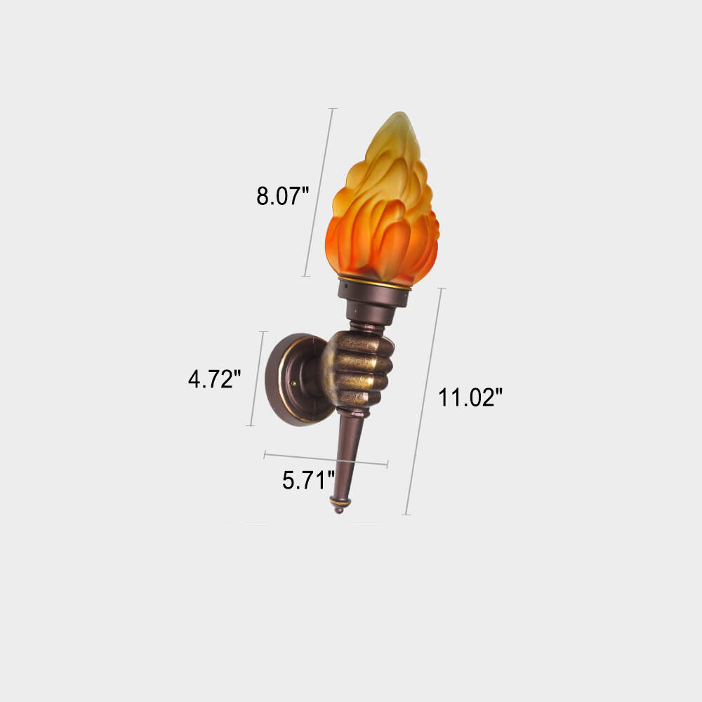 Torcina FlameGlow Wandleuchte | Vintage Design | Fackelstil | 1-flammig | Kreative Wandbeleuchtung