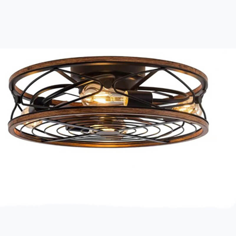 IronGlow Nordic Industrial Deckenleuchte mit Unsichtbarem Ventilator | Wrought Iron Design | 4-Licht | Kleine & Große Größen | Flush Mount