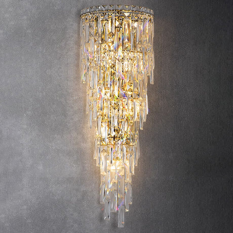 Lustrevia Kristall Wandleuchte | Luxus Design | Quasten aus Kristall | LED 1-Licht | Wohnzimmerlicht