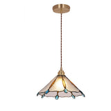 Glassoria Tiffany Pendelleuchte | Vintage Buntglas Design | Regenschirmform | Elegantes Licht für Zuhause