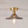 Lotuvia Japanische Vintage Deckenleuchte | Glas & Messing | Lotus Design | Semi-Flush-Mount