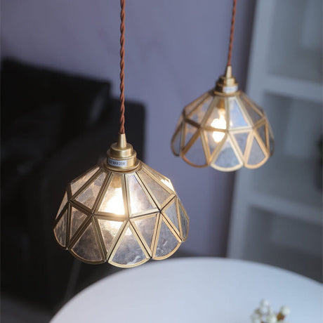 Geometra Vintage Pendelleuchte | Japanisches Design | Kupfer & Glas | Elegante Hängeleuchte