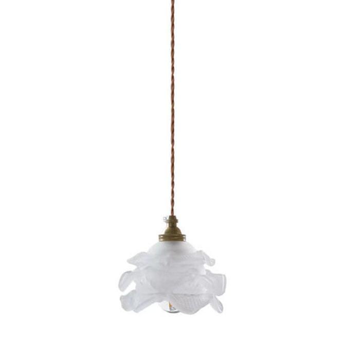 LumaBloom Französische Vintage LED Pendelleuchte | Blütenförmiges Glasdesign | 1-Licht | Elegante Beleuchtung