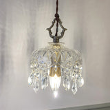 LumiFlora Vintage Kristall Pendelleuchte | Blumendekor | 1-Licht | Verschiedene Größen | Elegante Beleuchtung
