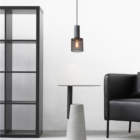 UrbanTaper Industrial Design Zement Pendelleuchte | Zylindrische Form | Moderner Look | Perfekt für Wohnzimmer