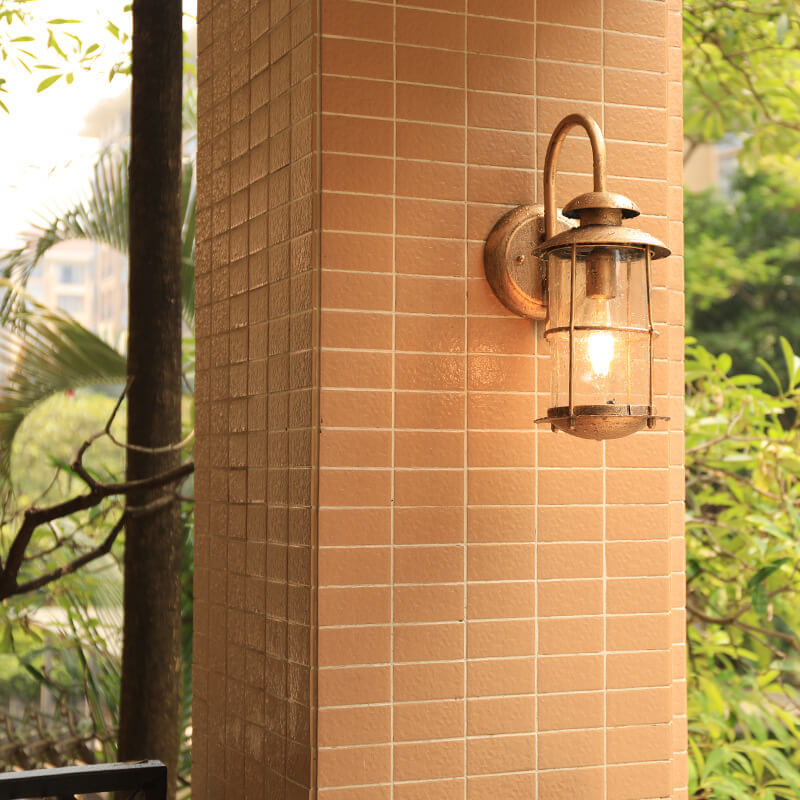 Aurovia Vintage Outdoor Wandleuchte | Wasserdicht | Eisen & Glas | 1-Licht Design | Ideal für Terrasse & Garten