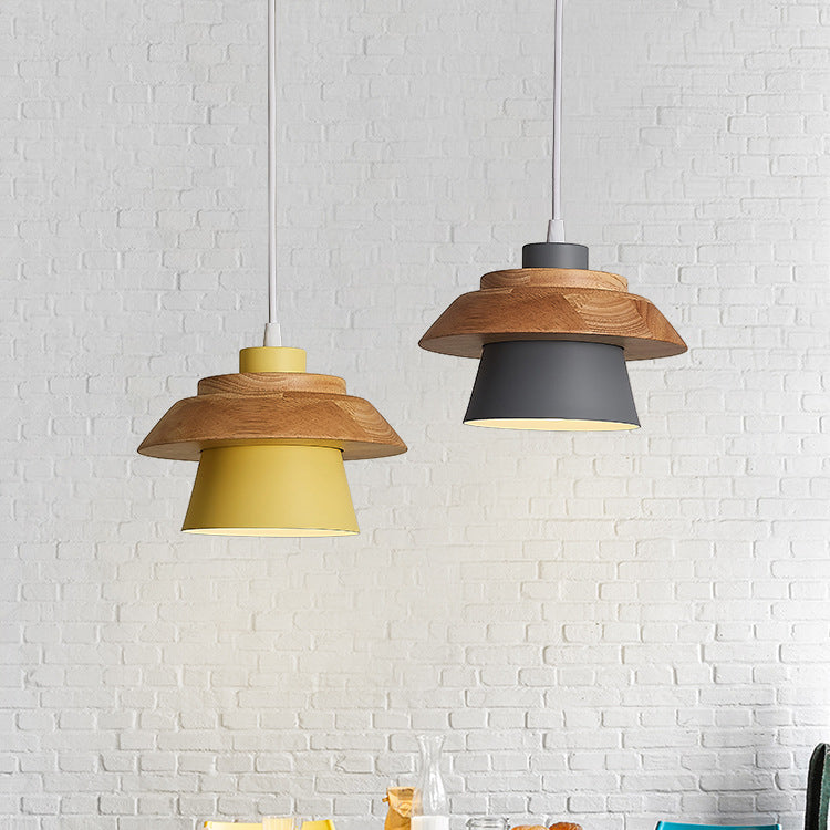 LunaDisc Moderne Pendelleuchte | Minimalistisches Design | Holz & Metall | Wohnraumbeleuchtung