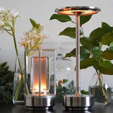 LumoEase Vintage Nachtlicht-Tischlampe | Aluminium & Acryl | USB-Aufladbar | Dimmbares LED-Licht | Nordic Design