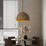 RockLume Pendelleuchte im nordischen Stil | Halbrund mit Steinstruktur | 1 Licht | Perfekt für Esszimmer