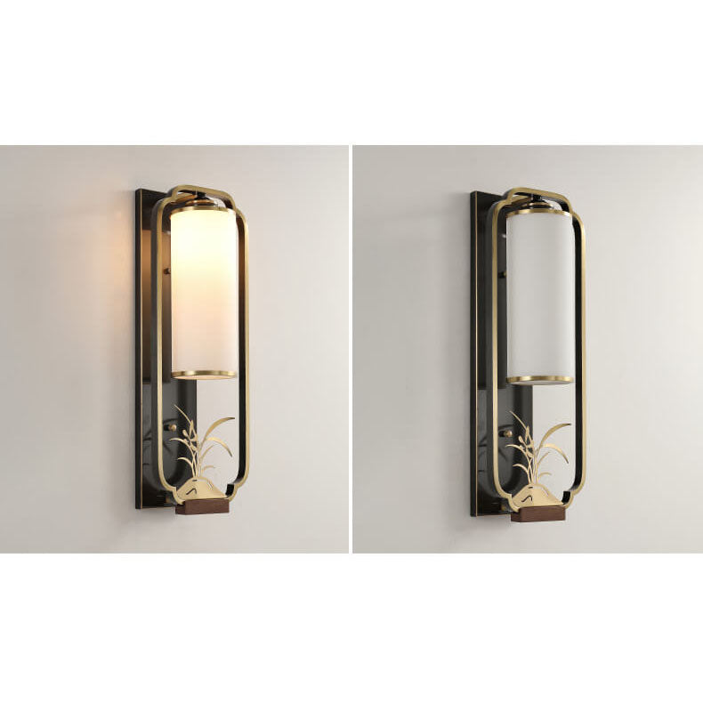 Luminaria Moderne Wandlampe | Kupfer & Glas | Chinesisches Design | Säulenring-Licht
