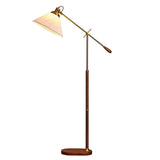 LumoShade Vintage Nordic Design Stehlampe | Stoffschirm | Holz & Metall | Stimmungslicht | Deko für Wohnzimmer & Schlafzimmer